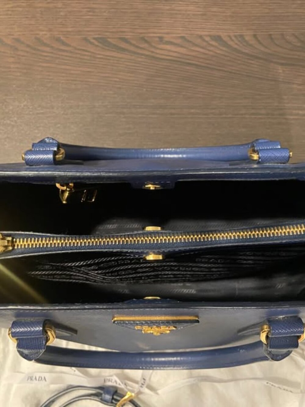 PRADA Saffiano Lux - color bluette (true navy blue) - Picture 2 of 7